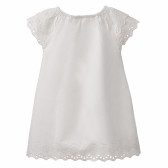 Βαμβακερό φόρεμα με λεπτομέρειες από δαντέλα σε λευκό για ένα κορίτσι Benetton 167676 4
