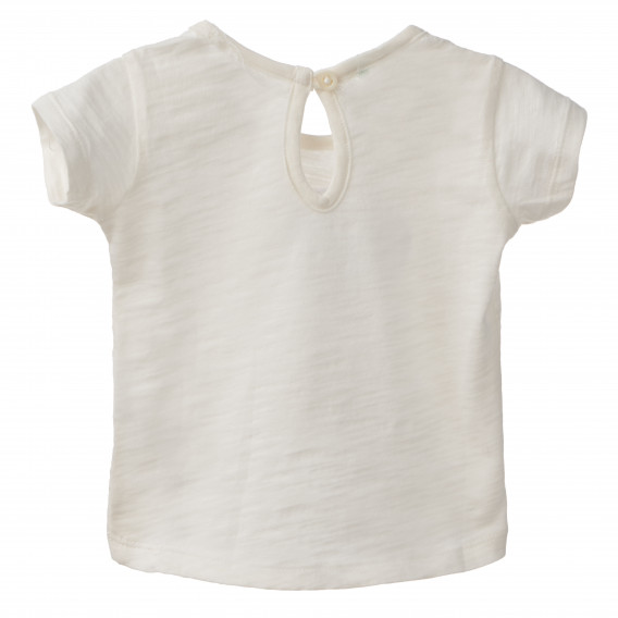 Βαμβακερό μπλουζάκι για ένα κορίτσι, λευκό με καρδιά Benetton 167683 2