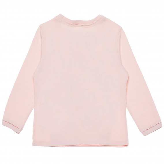 Βαμβακερή μπλούζα με μακριά μανίκια σε ανοιχτό ροζ χρώμα για ένα κορίτσι Benetton 168323 4