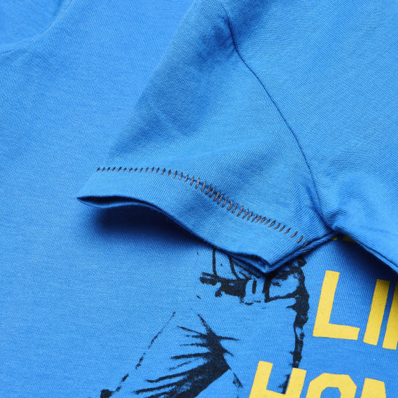 Βαμβακερό μπλουζάκι για μωρό σε μπλε, μπέιζμπολ Benetton 168370 3