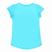 Μπλε βαμβακερό μπλουζάκι για ένα κορίτσι Benetton 168375 4