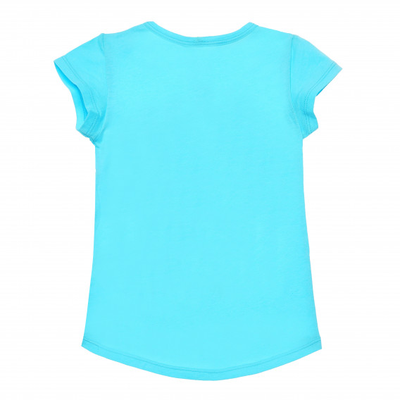 Μπλε βαμβακερό μπλουζάκι για ένα κορίτσι Benetton 168375 4