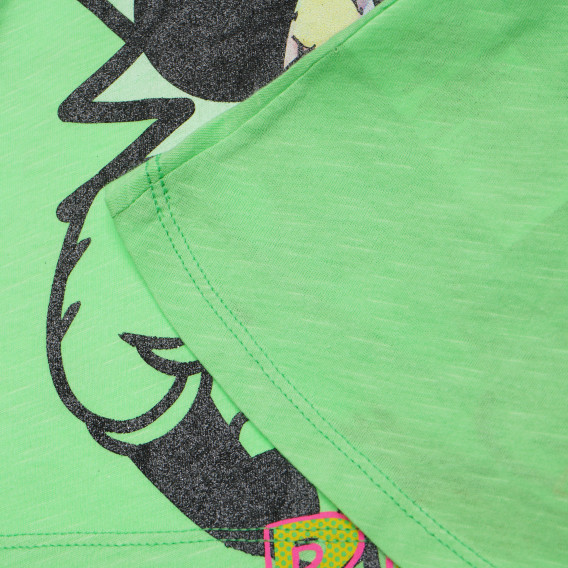 Βαμβακερό αμάνικο πουκάμισο για ένα κοριτσάκι σε πράσινο χρώμα Benetton 168410 3