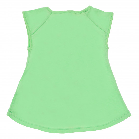 Βαμβακερό αμάνικο πουκάμισο για ένα κοριτσάκι σε πράσινο χρώμα Benetton 168411 4
