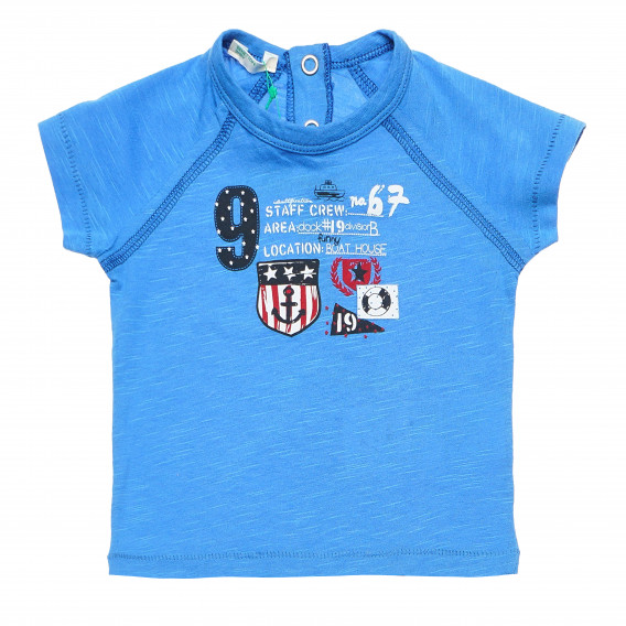 Βαμβακερό μπλουζάκι για μωρά σε μπλε, ναυτικό Benetton 168428 