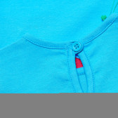 Βαμβακερό μπλουζάκι για μωρά σε μπλε χρώμα, κεράσια Benetton 168483 4