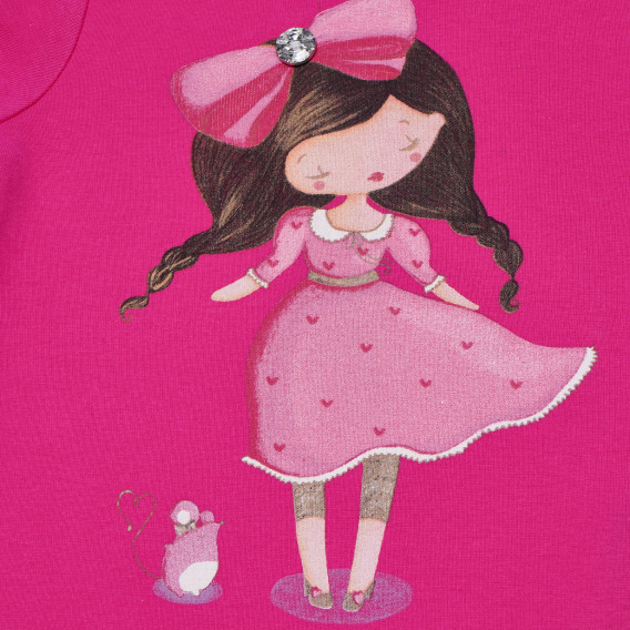 Βαμβακερή μπλούζα για ένα μωρό, ροζ Benetton 168600 2