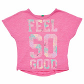 Ροζ αμάνικο πουκάμισο για ένα κορίτσι Benetton 168607 