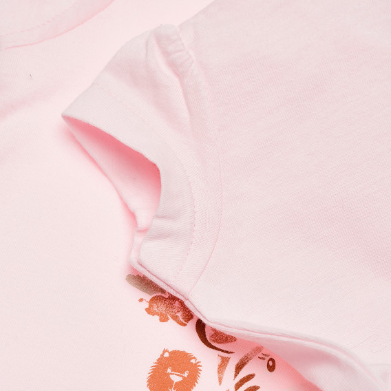 Βαμβακερό μπλουζάκι για μωρά σε ροζ, ζέβρα Benetton 168629 3
