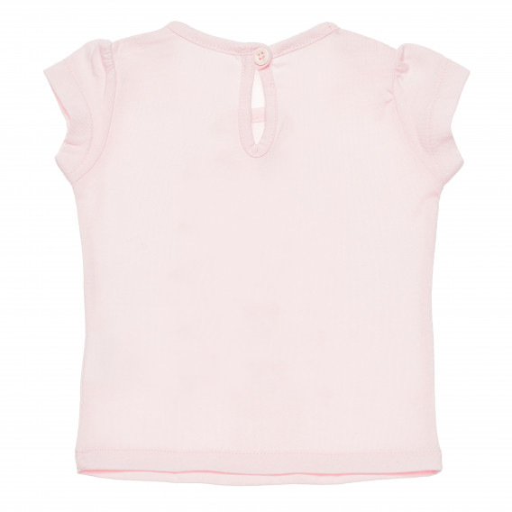 Βαμβακερό μπλουζάκι για μωρά σε ροζ, ζέβρα Benetton 168630 4