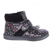 Μαύρες μπότες για κορίτσια με πολύχρωμα αστέρια και κρόσσια Tuc Tuc 1697 