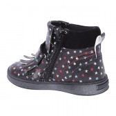 Μαύρες μπότες για κορίτσια με πολύχρωμα αστέρια και κρόσσια Tuc Tuc 1699 3