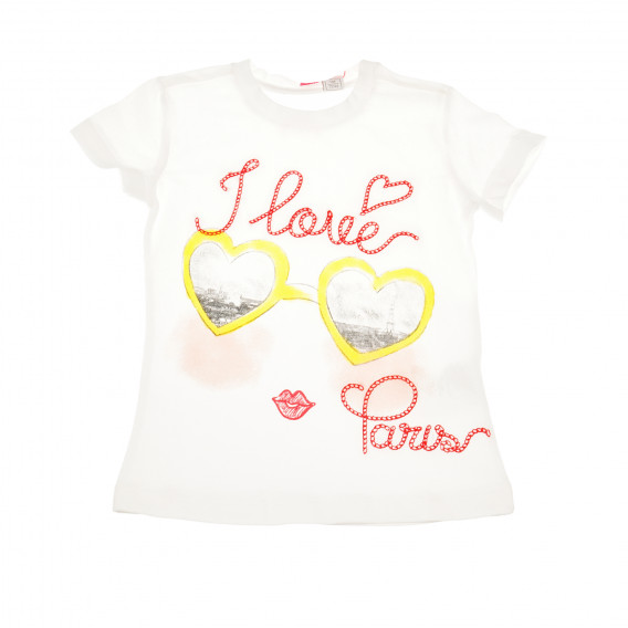 Μπλουζάκι με κοντά μανίκια για κοριτσάκια, λευκό Chicco 170079 