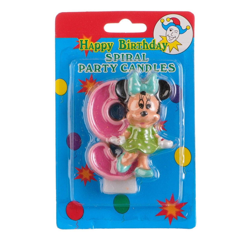 Κερί Minnie Mouse του νούμερο 9 για κορίτσια  170256