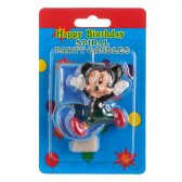 Κερί Mickey Mouse νούμερο 5 για αγόρια Mickey Mouse 170260 