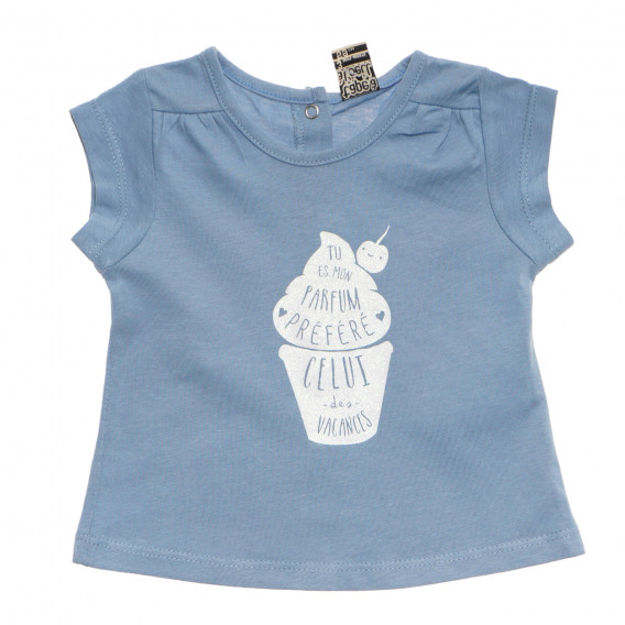 Βαμβακερή μπλούζα μωρού για κορίτσια, σε μπλε χρώμα Tape a l'oeil 170415 