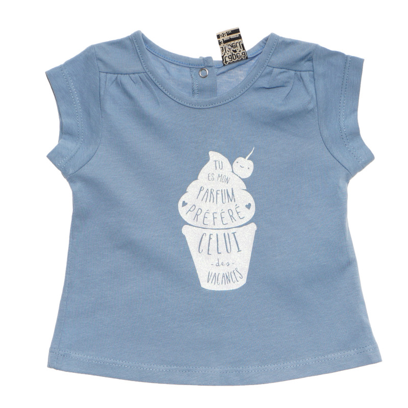 Βαμβακερή μπλούζα μωρού για κορίτσια, σε μπλε χρώμα  170415