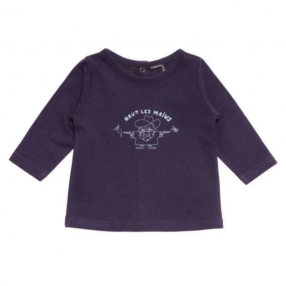 Βαμβακερή μπλούζα μωρού για σκούρο μωβ Tape a l'oeil 170419 