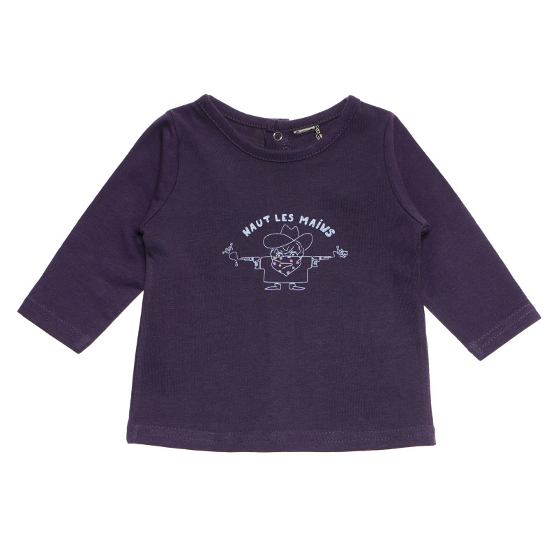Βαμβακερή μπλούζα μωρού για σκούρο μωβ  170419