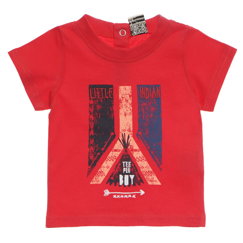 Βαμβακερή μπλούζα μωρού για αγόρι, με κόκκινο χρώμα  170463