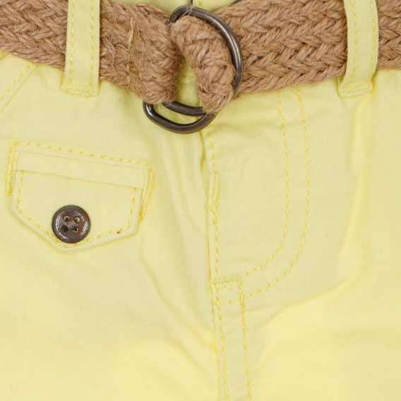 Βαμβακερό παντελόνι για κορίτσια, σε κίτρινο χρώμα Tape a l'oeil 170625 2