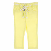 Μακρύ βαμβακερό παντελόνι για κορίτσια, κίτρινο Tape a l'oeil 170628 