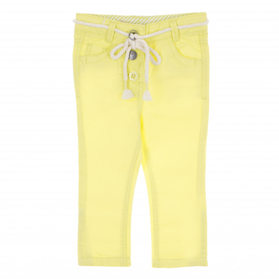 Μακρύ βαμβακερό παντελόνι για κορίτσια, κίτρινο Tape a l'oeil 170628 