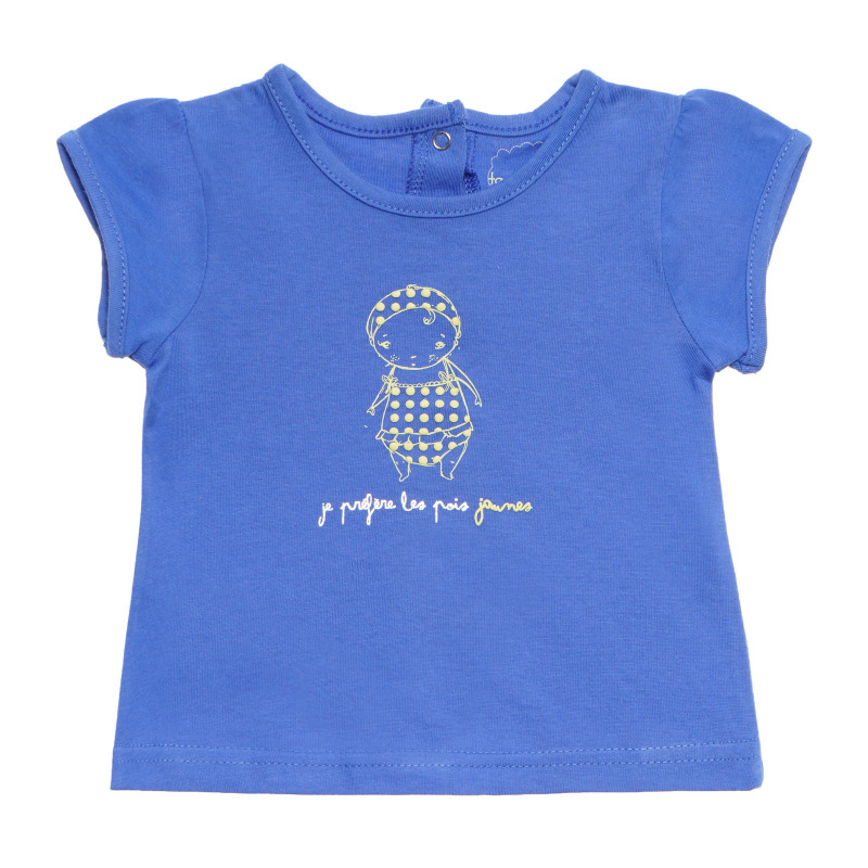 Βαμβακερή μπλούζα μωρού για κορίτσια, μπλε  170881