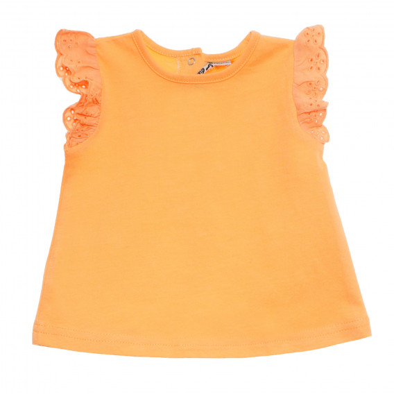 Βαμβακερό φόρεμα με κοντά μανίκια για κοριτσάκια, πορτοκαλί Tape a l'oeil 171010 