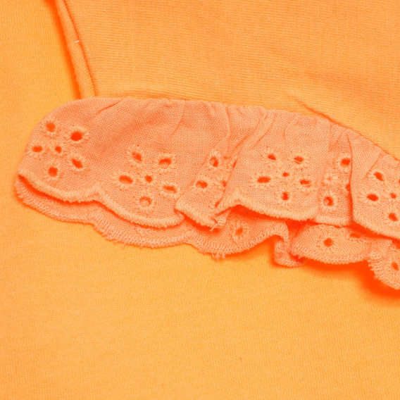 Βαμβακερό φόρεμα με κοντά μανίκια για κοριτσάκια, πορτοκαλί Tape a l'oeil 171011 2