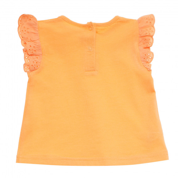 Βαμβακερό φόρεμα με κοντά μανίκια για κοριτσάκια, πορτοκαλί Tape a l'oeil 171013 4