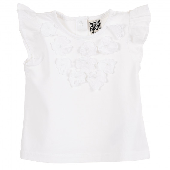 Λευκό βαμβακερό φόρεμα με κοντά μανίκια για μωρά ( κορίτσια ) Tape a l'oeil 171305 
