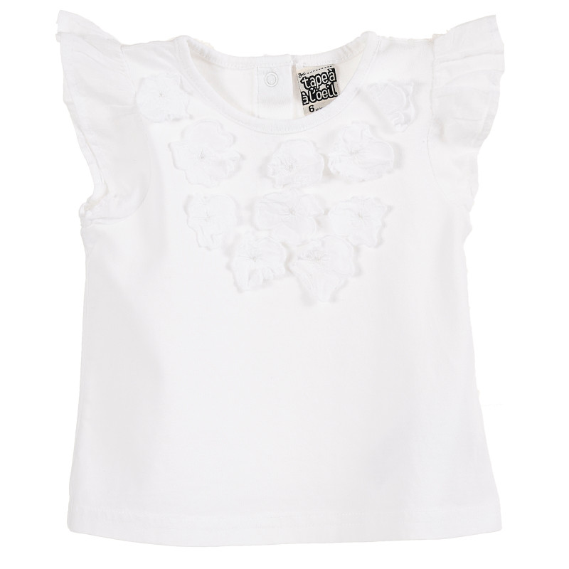 Λευκό βαμβακερό φόρεμα με κοντά μανίκια για μωρά ( κορίτσια )  171305