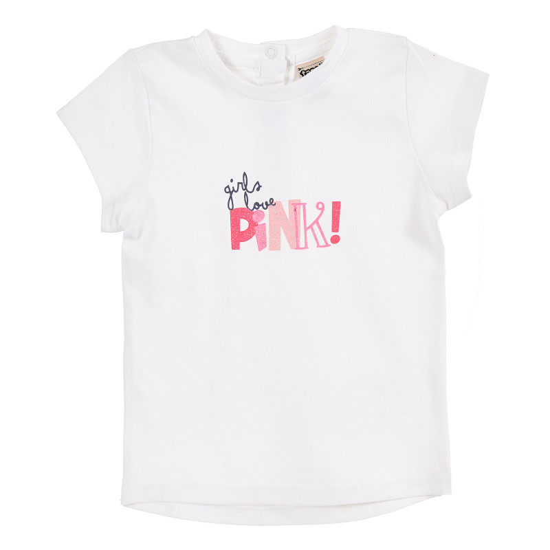 Βαμβακερό μπλουζάκι σε λευκό χρώμα με τύπωμα για μωρά ( κορίτσια )  171441