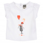 Βαμβακερό μπλουζάκι σε λευκό χρώμα για μωρά ( κορίτσια ) Tape a l'oeil 171445 