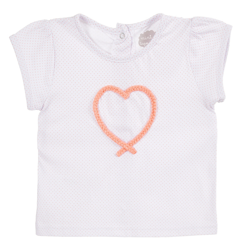 Λευκό βαμβακερό φόρεμα με σχέδιο καρδιάς για μωρά ( κορίτσια )  171473