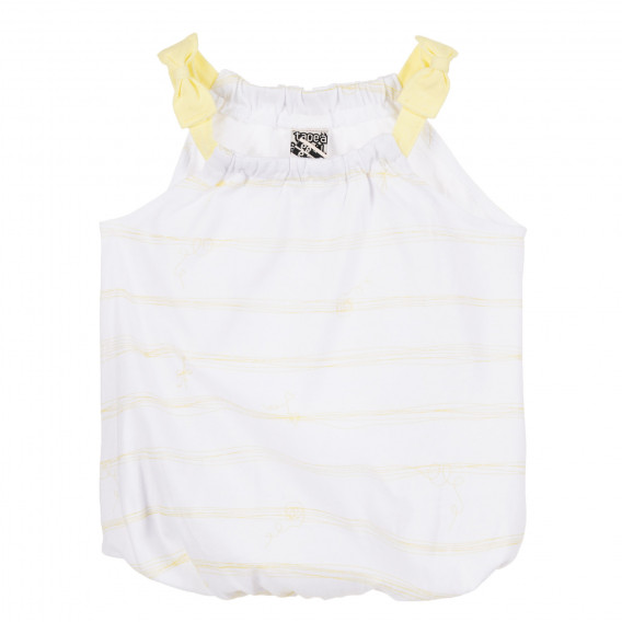 Λευκό βαμβακερό ριγέ φόρεμα για μωρά ( κορίτσια ) Tape a l'oeil 171501 