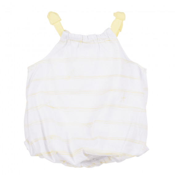 Λευκό βαμβακερό ριγέ φόρεμα για μωρά ( κορίτσια ) Tape a l'oeil 171504 4