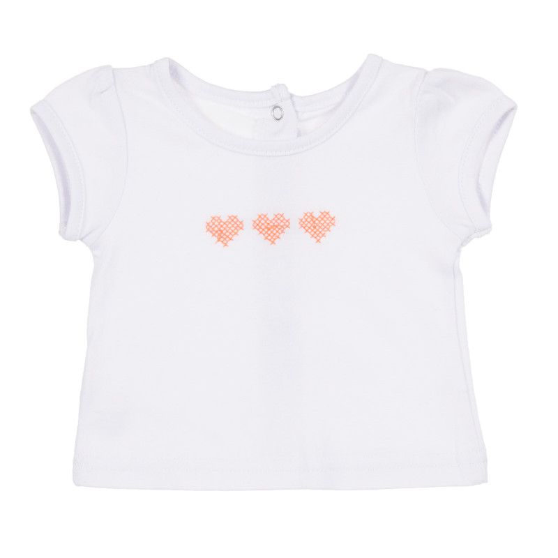 Βαμβακερή μπλούζα για μωρά ( κορίτσια ), λευκού χρώματος  171516