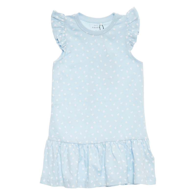 Βαμβακερό φόρεμα με σχέδιο για κορίτσια ανοιχτό μπλε  171779
