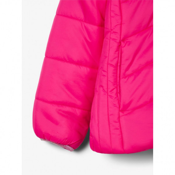 Ροζ μπουφάν με αποσπώμενη κουκούλα για κορίτσια Name it 171936 3