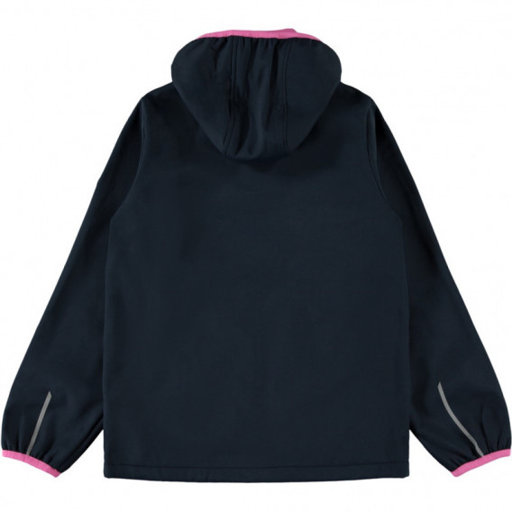 Σκούρο μπλε μπουφάν με ροζ φερμουάρ για κορίτσια Name it 171956 3