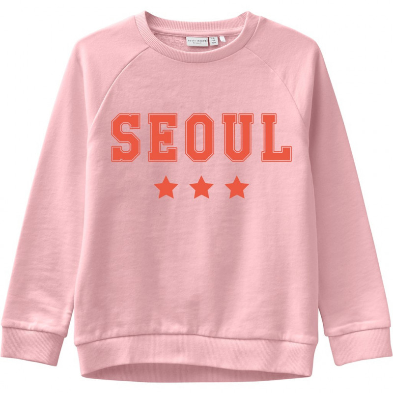 Ροζ φούτερ με επιγραφή " Seoul " για κορίτσια  171957