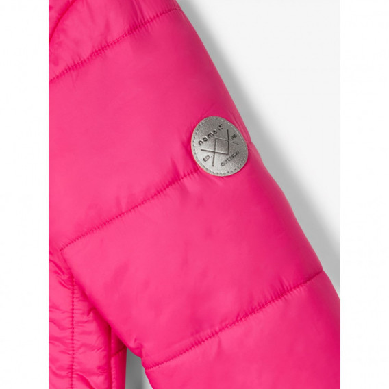 Ροζ μπουφάν με αφαιρούμενη  κουκούλα για κορίτσια Name it 172001 3