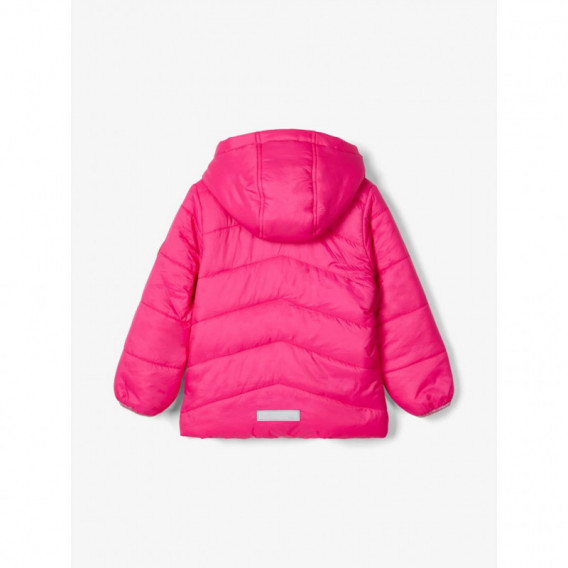 Ροζ μπουφάν με αφαιρούμενη  κουκούλα για κορίτσια Name it 172002 4