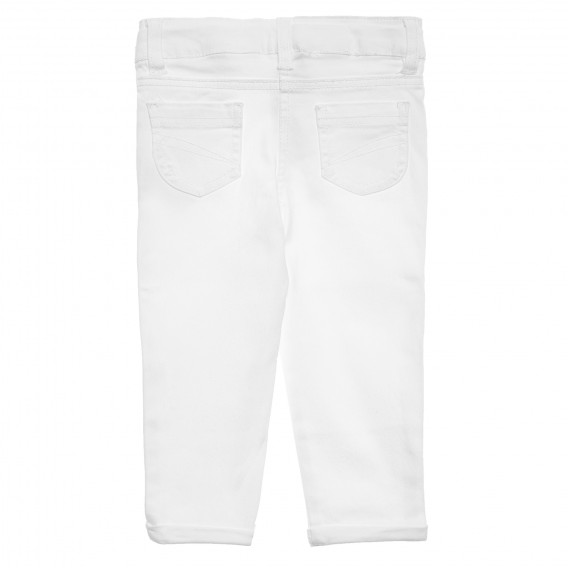 Βαμβακερό παντελόνι σε λευκό χρώμα Tape a l'oeil 172152 4