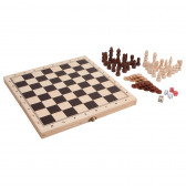 3 σε 1 παιχνίδια-  σκάκι, τάβλι και ζάρια σε ξύλινο κουτί Small Foot 172475 4