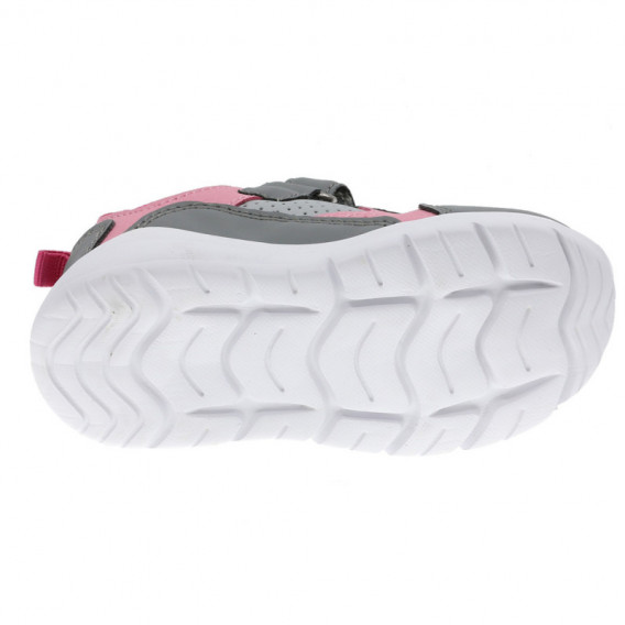 Sneakers με φωτεινή σόλα σε γκρι και ροζ χρώμα για μωρά ( κορίτσια ) Beppi 172604 2