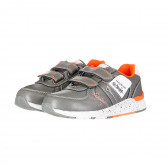 Αθλητικά παπούτσια με πορτοκαλί τόνους για αγόρια, γκρι Star 173438 