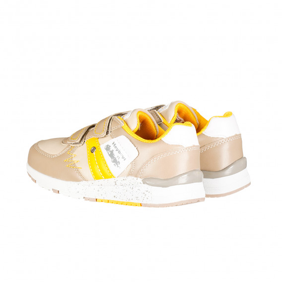 Αθλητικά παπούτσια με κίτρινους τόνους για αγόρια, μπεζ Star 173446 3